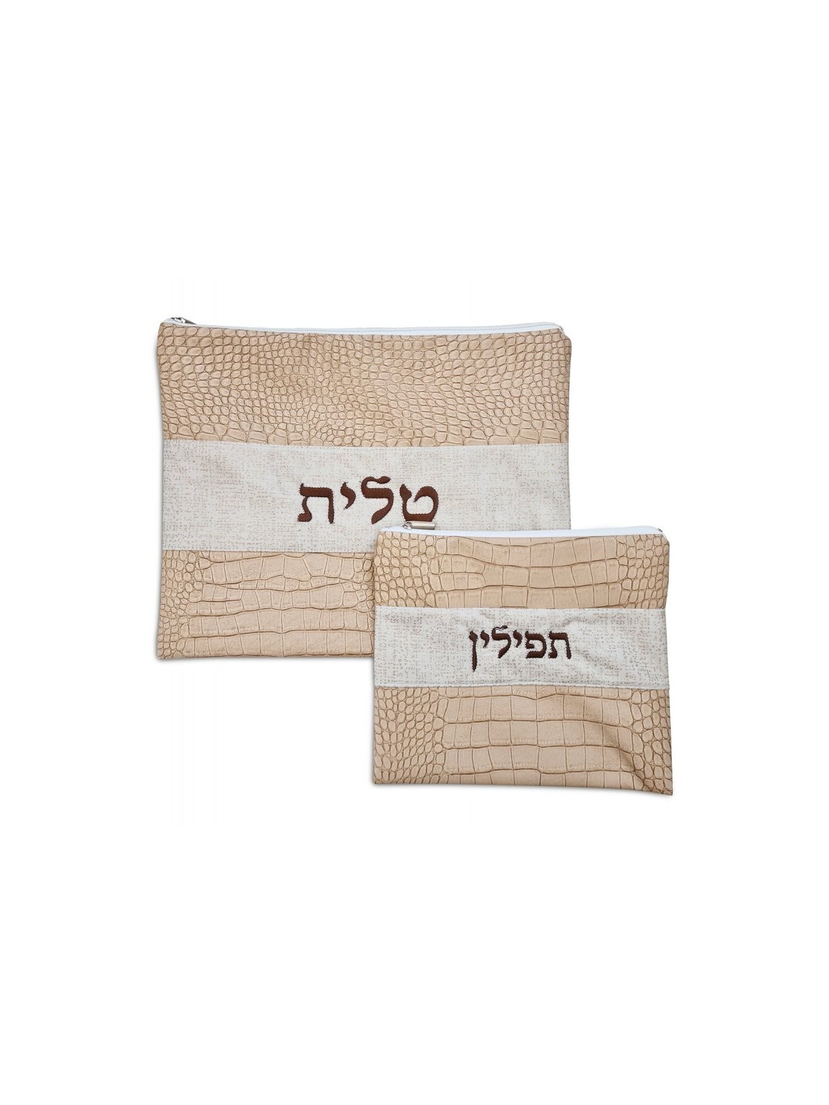סט תיק תפילין טלית דמוי עור שני ל... | תיקי טלית ותפילין